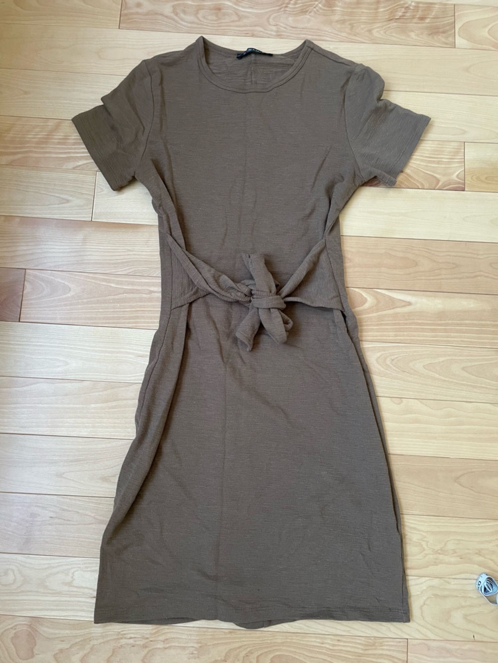 Dynamite Ribbed Dress in Taupe Brown